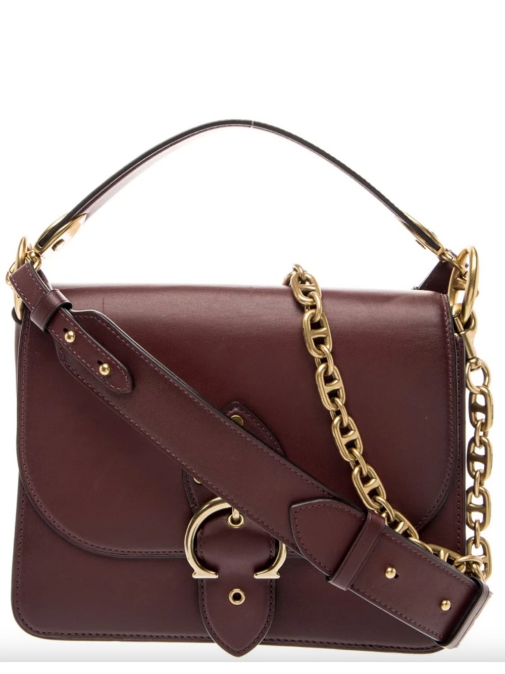 COACH Beat Bag Burgandy Wine Oxblood Leather Shoulder Crossbody Bag Purse Chain - Picture 17 of 17